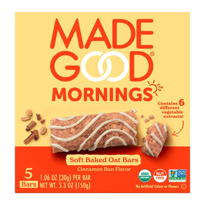Made Good Mornings Cinnamon Bun Flavor Oat Bars