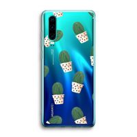 Cactusprint roze: Huawei P30 Transparant Hoesje