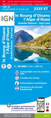 Wandelkaart - Topografische kaart 3335ETR Le Bourg-d'Oisans - L'Alpe d'Huez | IGN - Institut Géographique National