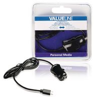 Valueline VLMB60890B10 Micro-usb-autolader Micro Usb Male - 12v Autoaansluiting 1,00 M Zwart 2.1a - thumbnail