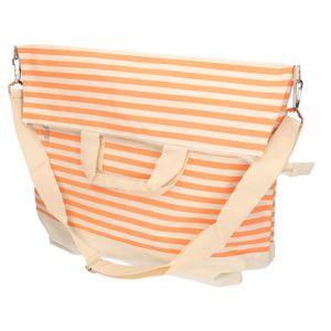 Strandtas gestreept oranje Florence 43 x 53 cm