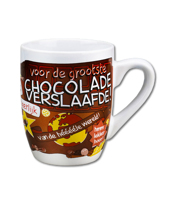 Cartoonmok chocolade verslaafde
