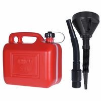 Jerrycan rood voor brandstof van 5 liter met een handige grote trechter - thumbnail