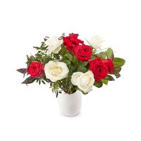 Bloemen - Boeket Rozen Rood-Wit