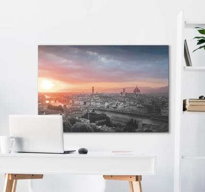 Canvas schilderij zonsondergang in Florence
