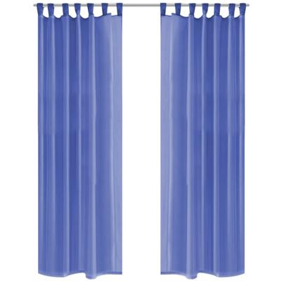 VidaXL Gordijnen voile 140x225 cm koningsblauw 2 st