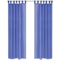 VidaXL Gordijnen voile 140x225 cm koningsblauw 2 st