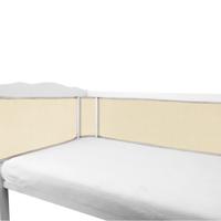 Baby Bed Omrander - Bedbumper Ademend - Hoofdbeschermer Mousseline Beige 210x28 cm