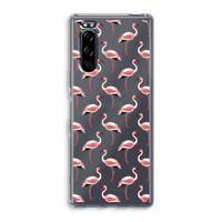 Flamingoprint groen: Sony Xperia 5 Transparant Hoesje