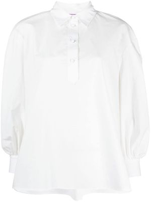 La DoubleJ blouse en popeline à manches bouffantes - Blanc