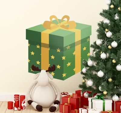 Muursticker groen cadeau