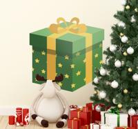 Muursticker groen cadeau Muursticker groen cadeau
