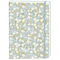 Notitieboek witte bloemen a5 lijn 92pag sc grijs