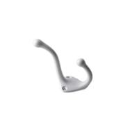 Kapstokhaken - 1x stuks - wit - enkele haak - aluminium - 7,5 x 3,2 cm - garderobe haken