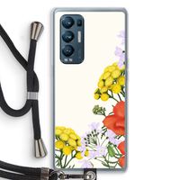 Wilde bloemen: Oppo Find X3 Neo Transparant Hoesje met koord