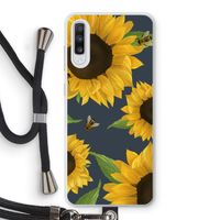 Sunflower and bees: Samsung Galaxy A70 Transparant Hoesje met koord