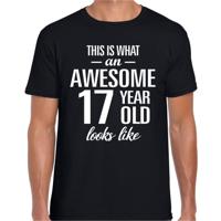 Awesome 17 years - geweldig 17 jaar cadeau t-shirt - zwart - voor heren - Verjaardag cadeau