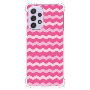 Samsung Galaxy A33 Doorzichtige Silicone Hoesje Waves Pink