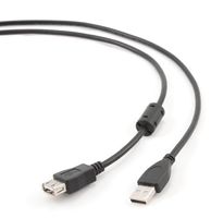 Gembird 3m USB 2.0 A M/FM USB-kabel USB A Zwart - thumbnail