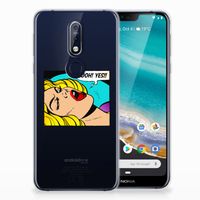 Nokia 7.1 Silicone Back Cover Popart Oh Yes - thumbnail
