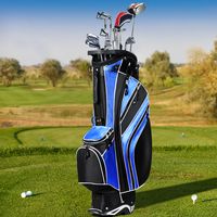 Golfkar Tas met Standaard en Parapluhouder 87 x 82 x 87 cm Zwart+Blauw - thumbnail