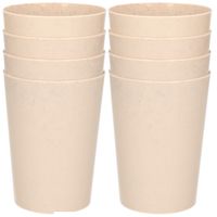 32x drinkbekers van afbreekbaar materiaal 500 ml in het eco-beige