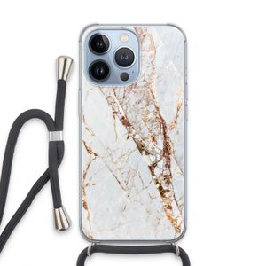Goud marmer: iPhone 13 Pro Transparant Hoesje met koord