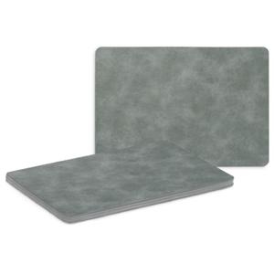 Placemats - 4x - lederlook - grijs - 42 x 30 cm - tafel dekken - onderleggers