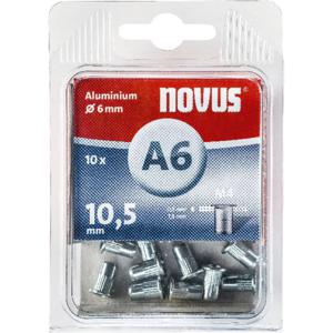 Novus Office 106440700 Popmoer (Ø x l) 6 mm x 6 mm M4 Aluminium Aluminium 10 stuk(s)