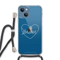 Forever heart pastel: iPhone 13 Transparant Hoesje met koord