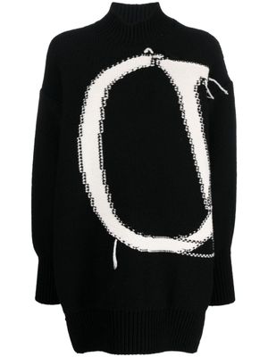 Off-White pull en laine Ow à col montant - Noir