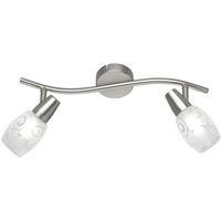 LED Plafondspot - Plafondverlichting - Trion Kalora - E14 Fitting - 2-lichts - Rechthoek - Mat Nikkel - Aluminium