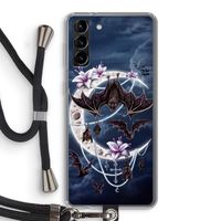 Vleermuizen Maan: Samsung Galaxy S21 Plus Transparant Hoesje met koord