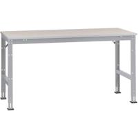 Manuflex AU6127.9006 Werk aanschuiftafel universele standaard met kunststof plaat, bxdxh = 2000 x 1000 x 760-870 mm Aluminium-zilver - thumbnail