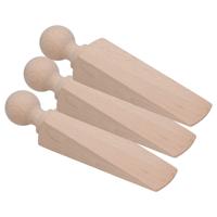 Deurstopper/deurwig - 3x - beukenhout - beige - 17 x 4 x 3 cm Deurstopper/deurwig - 3x - beukenhout - beige - 17 x 4 x 3 cm