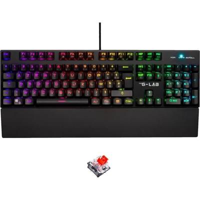 HET G-LAB KEYZ RUBIDIUM MECHANISCH TOETSENBORD RODE SCHAKELAAR EN RGB VOLLEDIG KLANTGERICHT MET POLSSTEUN