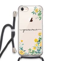 Gele bloemen: iPhone 7 Transparant Hoesje met koord