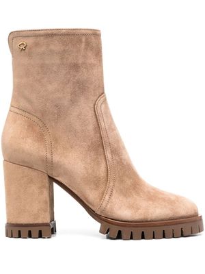 Gianvito Rossi bottines Timber 70 mm en daim - Tons neutres