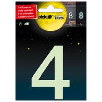 Glow in the dark Nummer 4 - 75 mm zelfklevend.