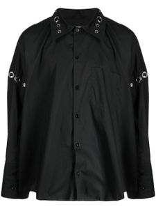 ACT Nº1 chemise en coton à détails d'œillets - Noir