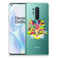 OnePlus 8 Pro Telefoonhoesje met Naam Cat Color