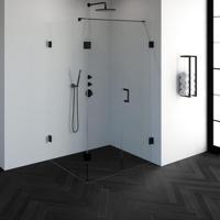 BRAUER Create douchecabine rechthoek 3-delig 90x120cm profielloos met antikalk en 8mm veiligheidsglas zwart mat 4JC10-90X120A