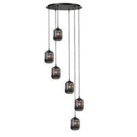 Castel 6 lichts smoke hanglamp