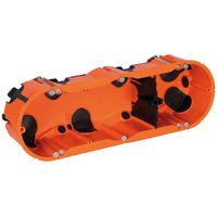 Hollewand inbouwdoos 3 voudig oranje gatmaat 68mm winddicht met trekontlasting voor buis en kabel