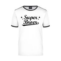 Super broer wit/zwart ringer t-shirt voor heren - thumbnail