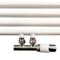 Onderblok Set Wiesbaden Riko Haaks Rechts Compleet 16x2 cm en 15 mm Knel Chroom Wit