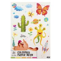 Creative Craft Group Gekleurd papier fluor a4, 40 vellen 5 kleuren Creative Craft Group Gekleurd papier fluor a4, 40 vellen 5 kleuren