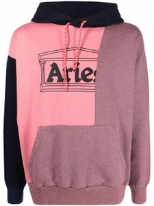 Aries hoodie colour block à logo imprimé - Rose