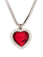 VETEMENTS crystal-embellished heart-pendant necklace - Argent