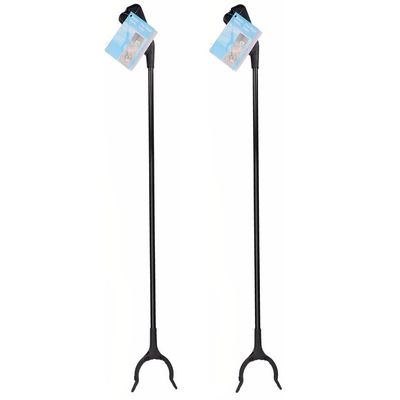 2x stuks zwarte afvalgrijpers 83 cm